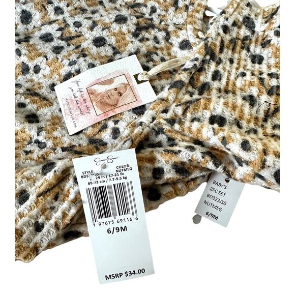 Jessica Simpson Baby Girl's 2 Pieces Set Top & Leggings Size 6/9M Nutmeg - Picture 3 of 5